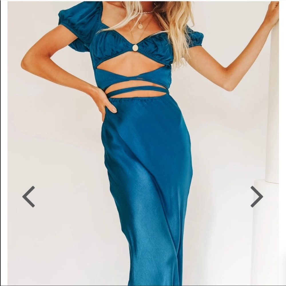 VRG GRL Au Revoir Bias Cut Maxi Dress